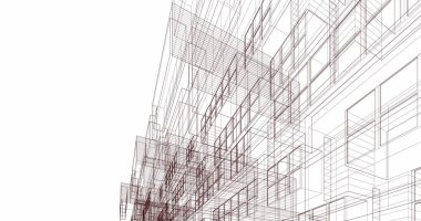 Mimari sanat konseptinde soyut çizgiler, minimum geometrik şekiller. 