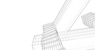 Mimari sanat konseptinde soyut çizgiler, minimum geometrik şekiller. 