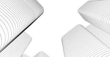 Mimari sanat konseptinde soyut çizgiler, minimum geometrik şekiller. 