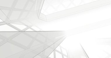 Mimari sanat konseptinde soyut çizgiler, minimum geometrik şekiller. 