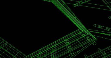 Mimari sanat konseptinde soyut çizgiler, minimum geometrik şekiller. 