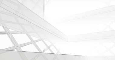 Mimari sanat konseptinde soyut çizgiler, minimum geometrik şekiller. 