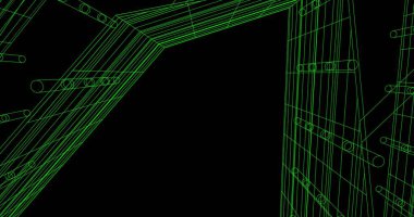 Mimari sanat konseptinde soyut çizgiler, minimum geometrik şekiller. 