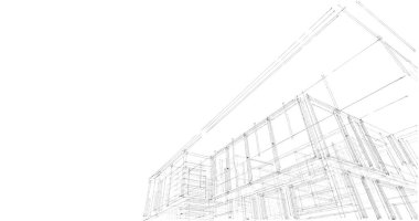  Mimarlık binasının 3D modelleme yazılım tasarımı, dahili illüstrasyon