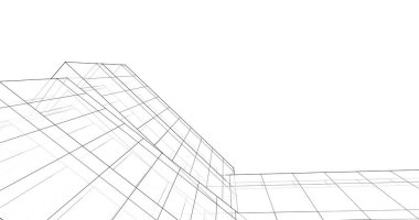 Mimari sanat konseptinde soyut çizgiler, minimum geometrik şekiller. 