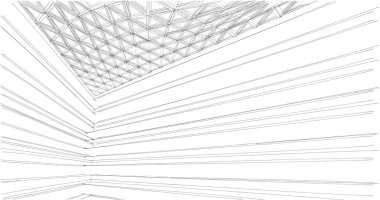 Mimari sanat konseptinde soyut çizgiler, minimum geometrik şekiller. 