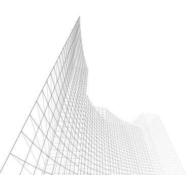 Mimari sanat konseptinde soyut çizgiler, minimum geometrik şekiller. 