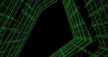 Mimari sanat konseptinde soyut çizgiler, minimum geometrik şekiller. 