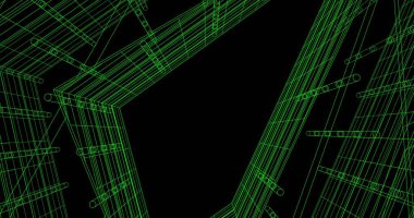 Mimari sanat konseptinde soyut çizgiler, minimum geometrik şekiller. 