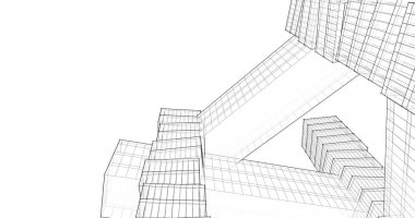 Mimari sanat konseptinde soyut çizgiler, minimum geometrik şekiller. 