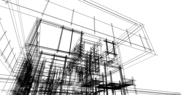 İnşaat planının 3B mimari tasarımı