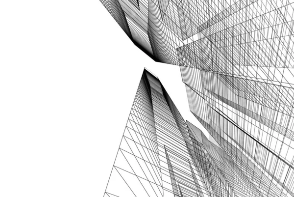 Abstraktní Architektonický Design Tapet Digitální Koncept Pozadí — Stock fotografie