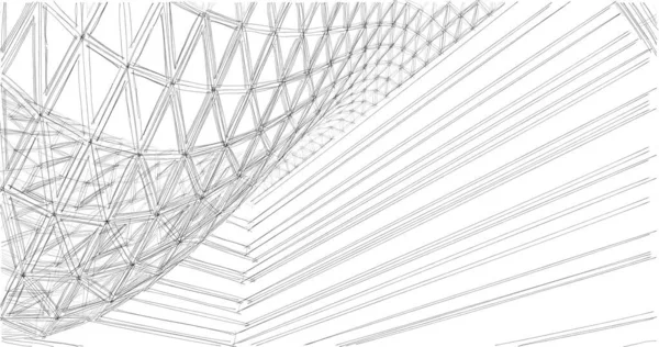 Mimari Sanat Konseptinde Soyut Çizgiler Minimum Geometrik Şekiller — Stok fotoğraf