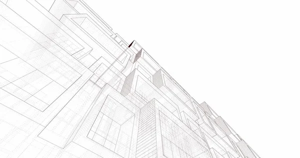 Lignes Dessin Abstraites Dans Concept Art Architectural Formes Géométriques Minimales — Photo