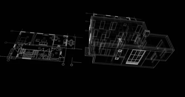 Fodrad Arkitektoniska Tapeter Digital Bakgrund — Stockfoto