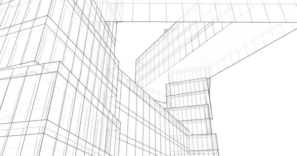 Linee Disegno Astratte Nel Concetto Arte Architettonica Forme Geometriche Minime — Foto Stock