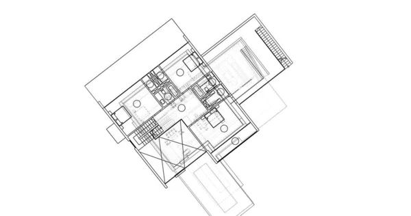 Abstraktní Architektonická Tapeta Digitální Pozadí — Stock fotografie