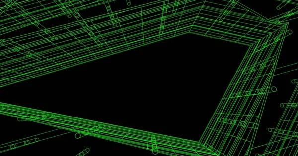 Mimari sanat konseptinde soyut çizgiler, minimum geometrik şekiller. 