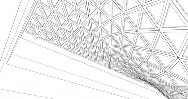 Líneas Abstractas Dibujo Concepto Arte Arquitectónico Formas Geométricas Mínimas —  Fotos de Stock