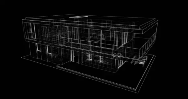 Projeto Ilustração Arquitetura Plano Construção Edifício — Fotografia de Stock