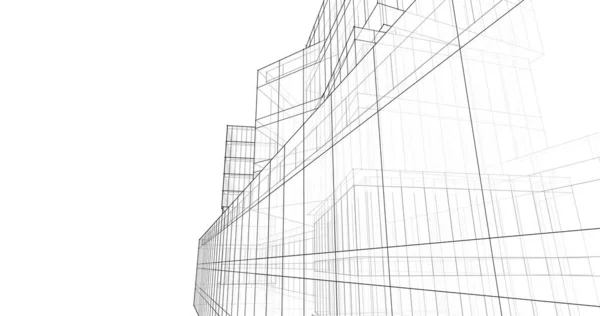 Lignes Dessin Abstraites Dans Concept Art Architectural Formes Géométriques Minimales — Photo