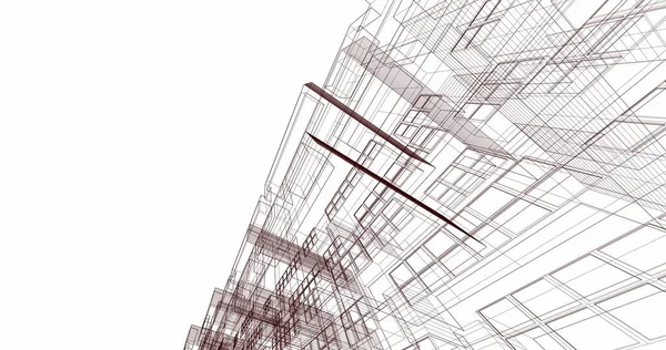 Linhas Abstratas Desenho Conceito Arte Arquitetônica Formas Geométricas Mínimas — Fotografia de Stock