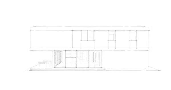 建筑施工规划的三维建筑图解设计 — 图库照片