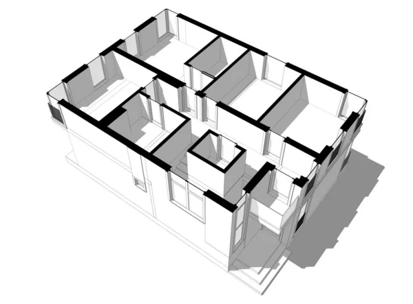 建筑墙纸设计 数字概念背景 — 图库照片