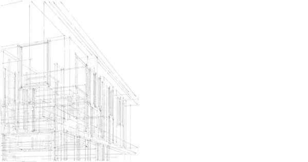 Projeto Ilustração Arquitetura Plano Construção Edifício — Fotografia de Stock