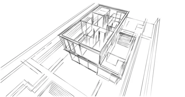 Abstrakt Arkitektoniska Tapeter Digital Bakgrund — Stockfoto