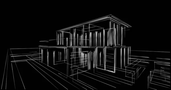 Abstraktní Architektonická Tapeta Digitální Pozadí — Stock fotografie