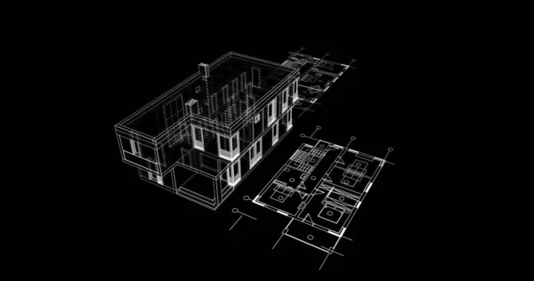 Fodrad Arkitektoniska Tapeter Digital Bakgrund — Stockfoto