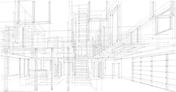 Diseño Ilustración Arquitectura Del Plan Construcción Edificios — Foto de Stock