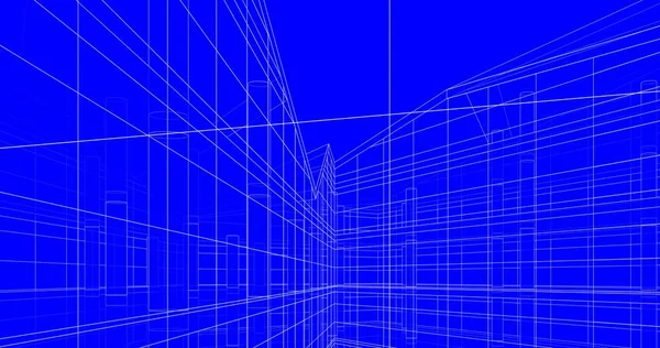 Mimari sanat konseptinde soyut çizgiler, minimum geometrik şekiller. 