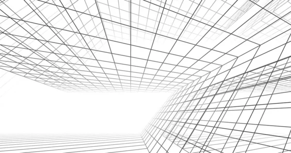 Lignes Dessin Abstraites Dans Concept Art Architectural Formes Géométriques Minimales — Photo