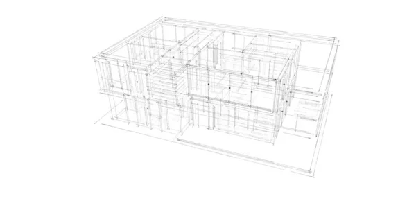 Progettazione Illustrazione Architettura Del Piano Costruzione Dell Edificio — Foto Stock