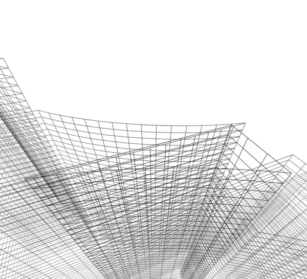 Lignes Dessin Abstraites Dans Concept Art Architectural Formes Géométriques Minimales — Photo