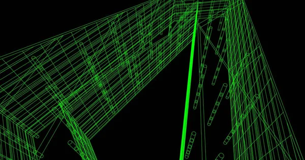 Mimari sanat konseptinde soyut çizgiler, minimum geometrik şekiller. 