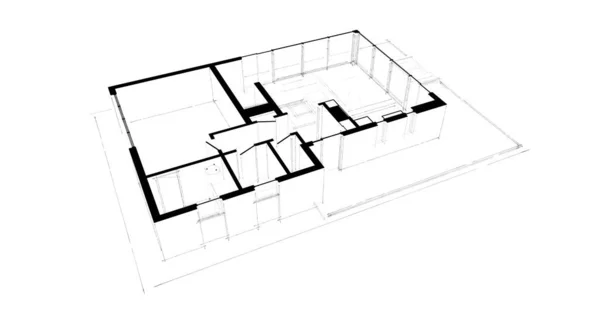 Architecture Illustration Design Building Construction Plan — Stock Photo, Image