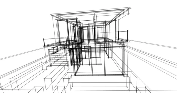 Abstraktní Architektonická Tapeta Digitální Pozadí — Stock fotografie