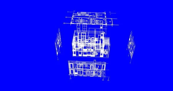 Wyłożona Tapeta Architektoniczna Tło Cyfrowe — Zdjęcie stockowe