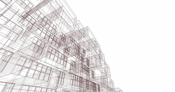 Mimari sanat konseptinde soyut çizgiler, minimum geometrik şekiller. 