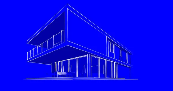 Design Software Modelagem Construção Arquitetura Ilustração Interiores — Fotografia de Stock