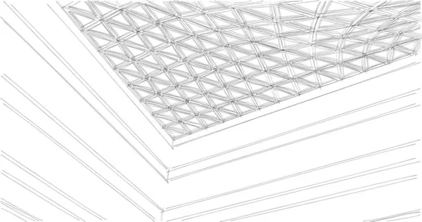 Líneas Abstractas Dibujo Concepto Arte Arquitectónico Formas Geométricas Mínimas — Foto de Stock