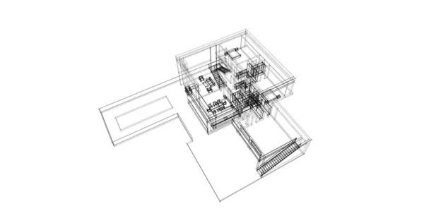 Fodrad Arkitektoniska Tapeter Digital Bakgrund — Stockfoto