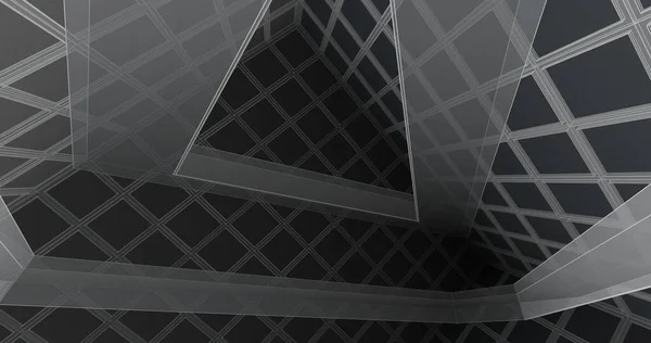 Líneas Abstractas Dibujo Concepto Arte Arquitectónico Formas Geométricas Mínimas —  Fotos de Stock