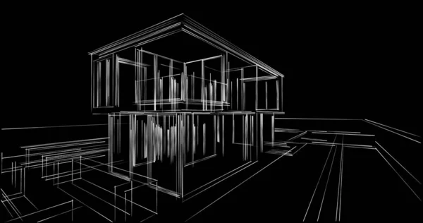 Abstraktní Architektonická Tapeta Digitální Pozadí — Stock fotografie