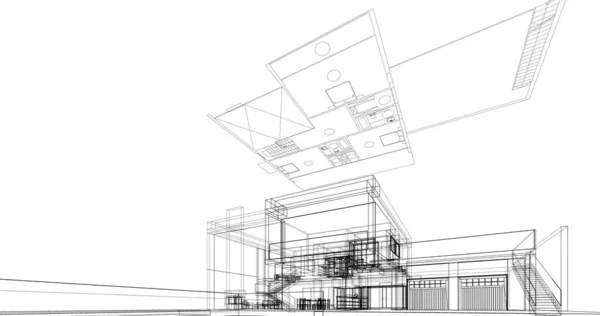 Astratto Sfondo Architettonico Sfondo Digitale — Foto Stock