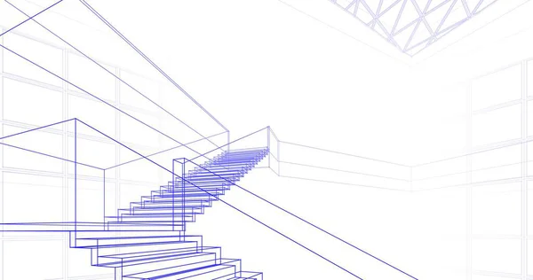 Abstraktní Architektonická Tapeta Digitální Pozadí — Stock fotografie