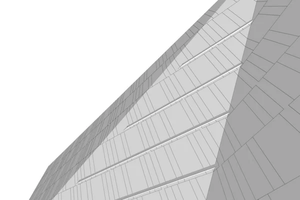 Abstrakte Tegning Linjer Arkitektonisk Kunst Koncept Minimale Geometriske Former - Stock-foto